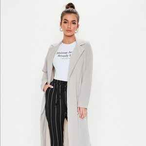 Missguided Grey Long Sleeve Maxi Duster Jacket